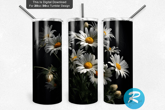 Flower tumbler sublimation design. Daisy/Chamomile Tumbler By