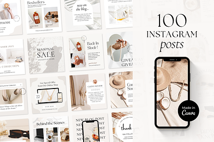 Neutral Canva Instagram Post/Story | Social Media Templates ~ Creative ...