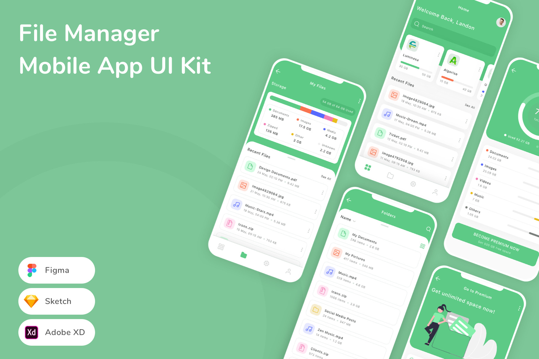 File Manager Mobile App UI Kit | UI Kits and Libraries ~ Creative Market