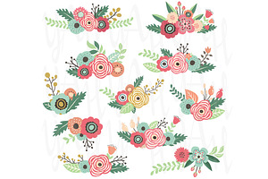 Floral Wreaths & Laurels | Pre-Designed Illustrator Graphics ~ Creative