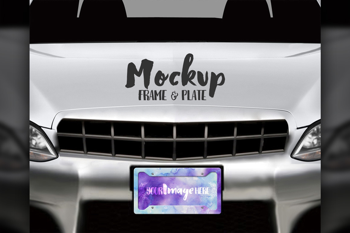 Download License Plate And Frame Mockup Creative Photoshop Templates Creative Market