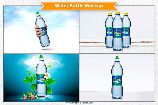 Download Water Bottle Mockup Creative Photoshop Templates Creative Market Yellowimages Mockups