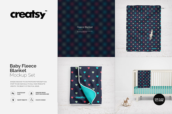 Download Baby Fleece Blanket Mockup Set Creative Photoshop Templates Creative Market