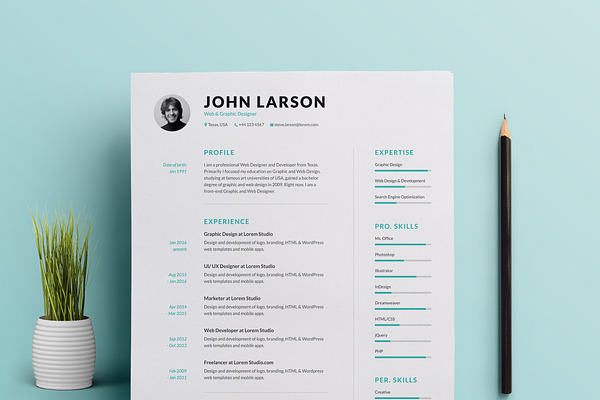 Resume/CV Template | Creative Illustrator Templates ~ Creative Market