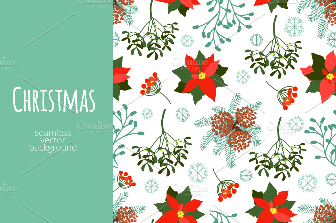 Seamless Christmas background | Pre-Designed Illustrator Graphics ~ Creative Market