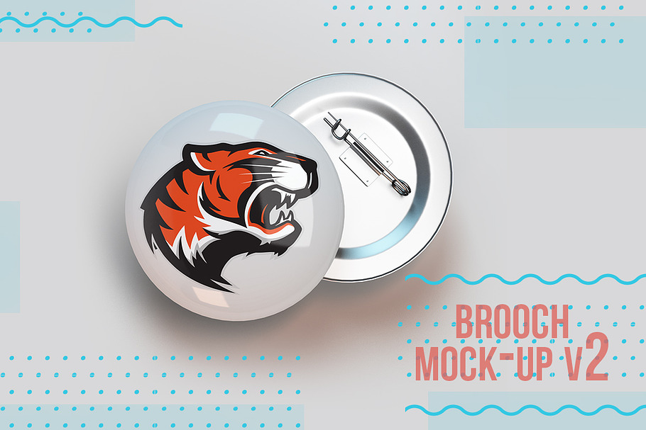 Download badge pin brooch mock-up | Creative Photoshop Templates ~ Creative Market