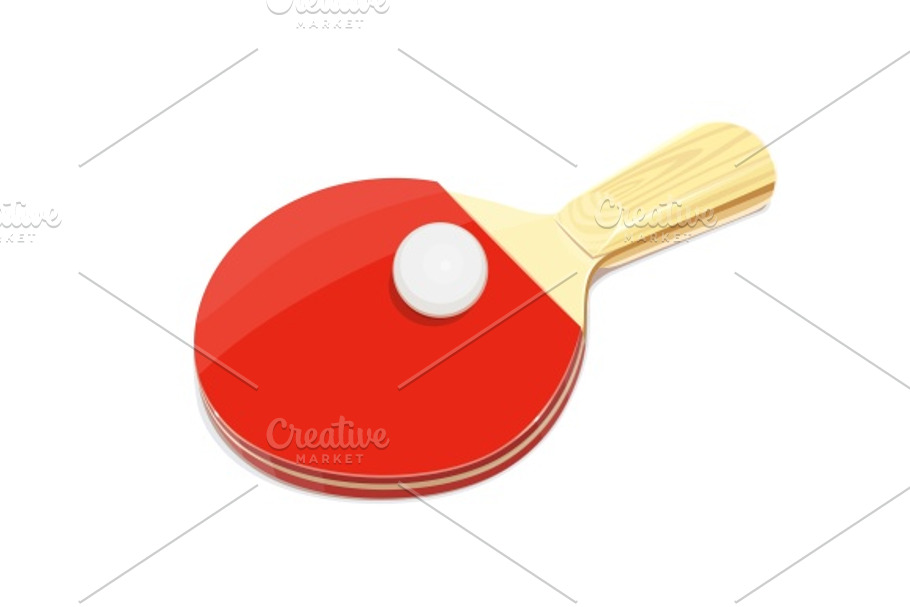 Pair of Table tennis racket and ball | Pre-Designed Illustrator