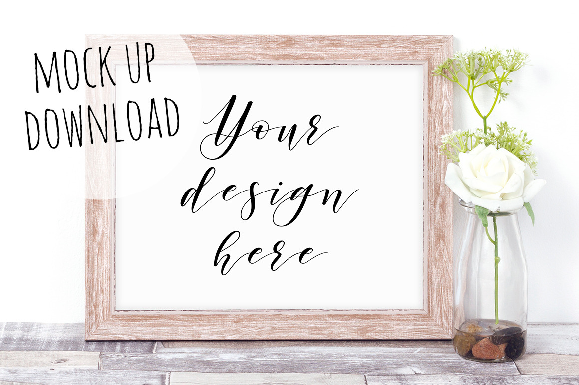 Download Wooden 8x10 Frame Mockup Photo | Creative Photoshop Templates ~ Creative Market