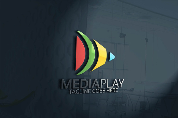 Media Play Logo | Creative Illustrator Templates ~ Creative Market