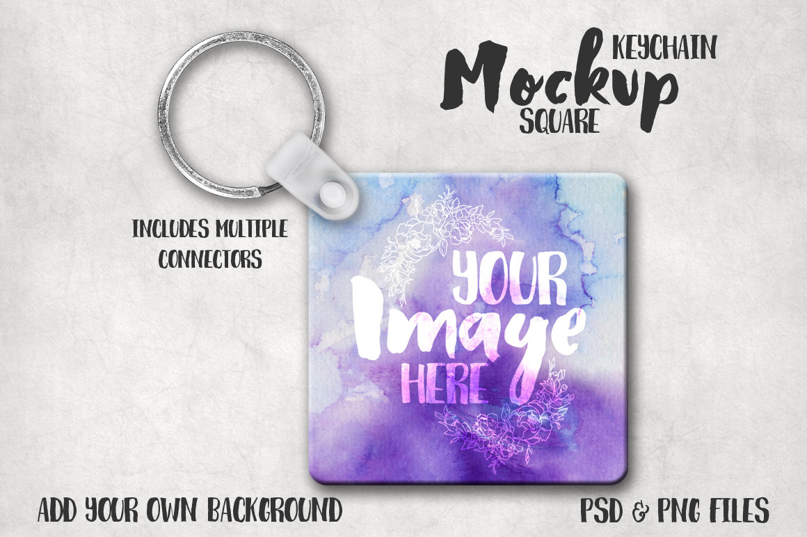 Download Square Keychain Mockup Creative Photoshop Templates Creative Market