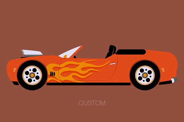 American Muscle Car Convertible | Pre-Designed Illustrator Graphics