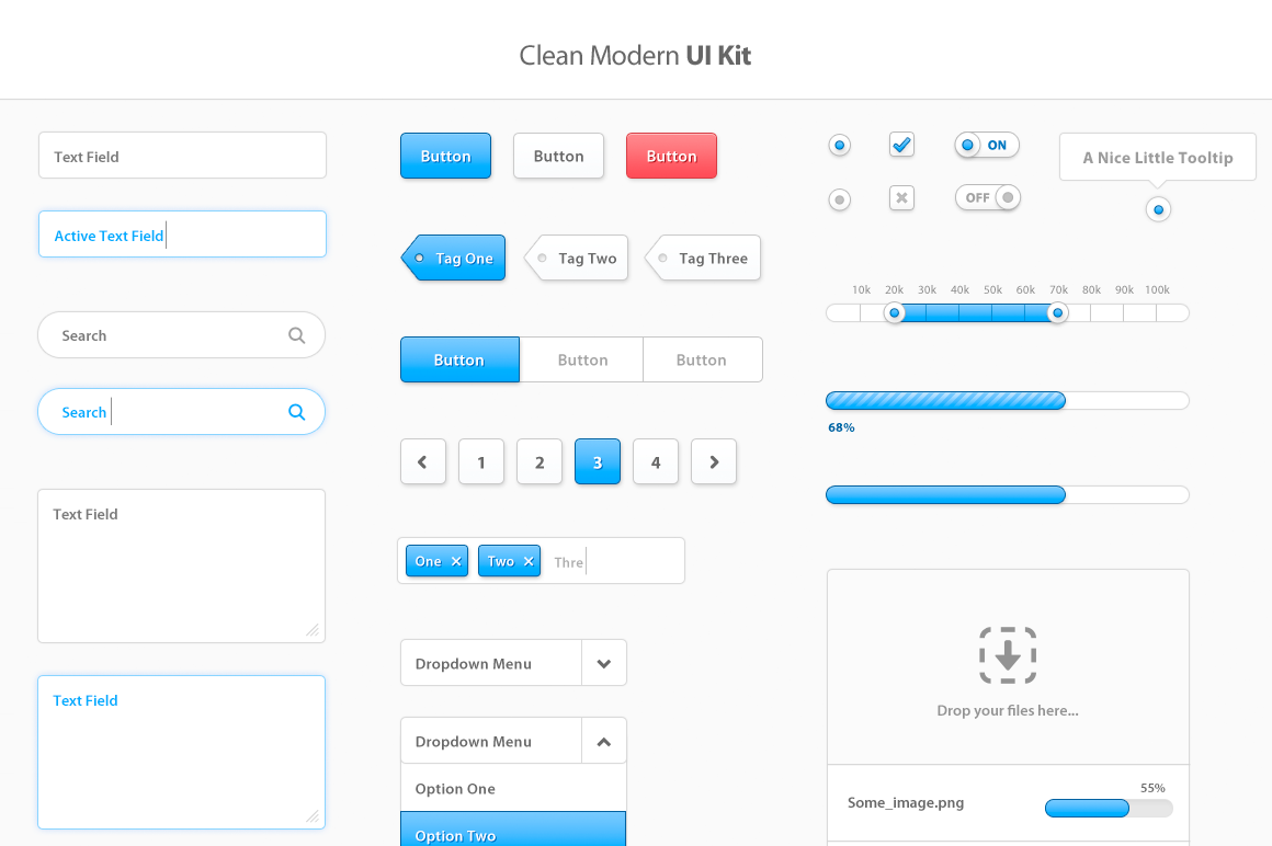 Clean Modern Ui Kit Psd Creative Photoshop Templates Creative Market