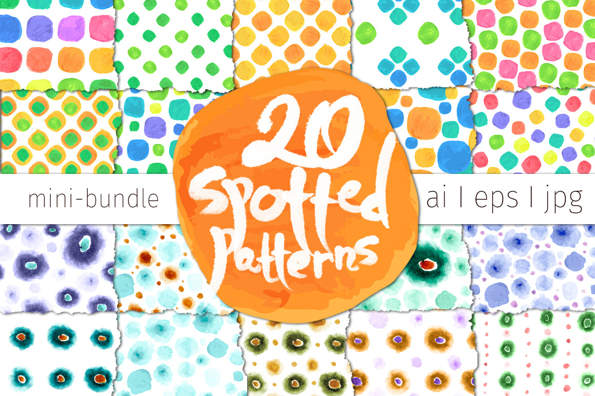 20 Spotted Patterns Bundle Graphic Patterns Creative Market