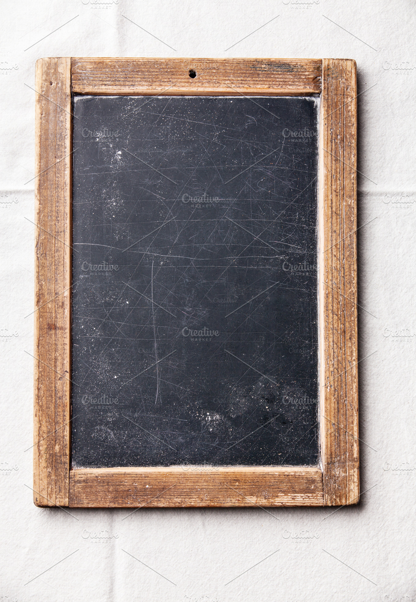 Vintage Slate Chalk Board Featuring Aged Background And Black High