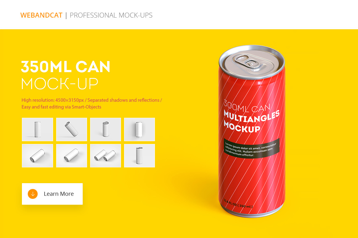 Download Energy Drink Can Mock-up | Creative Photoshop Templates ~ Creative Market