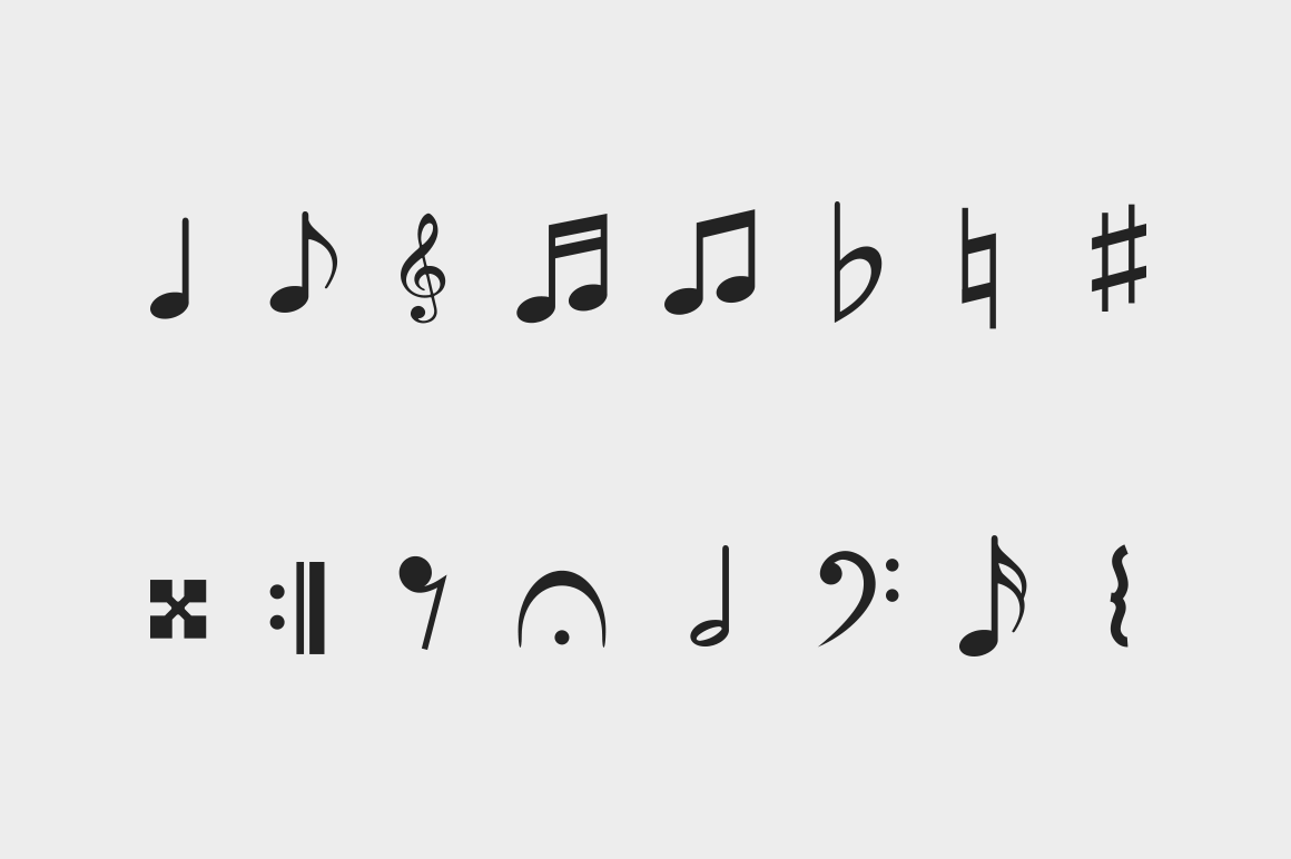 16 Music Notation Icons Icons Creative Market