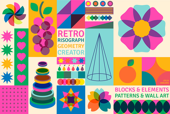 Ready to Print, Bright Art & Neon Aesthetic, Fun and Bright Wall Collage  Kit Pack of 60 Photos Digital File (Instant Download) 