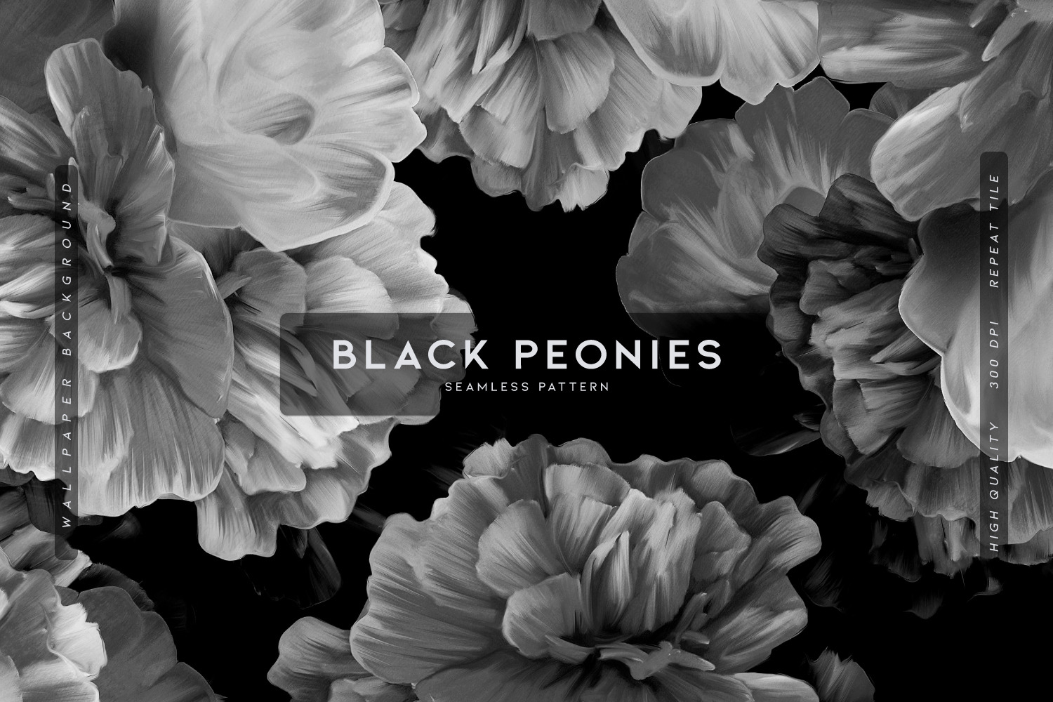 Black Peonies | Wallpaper Graphics ~ Creative Market