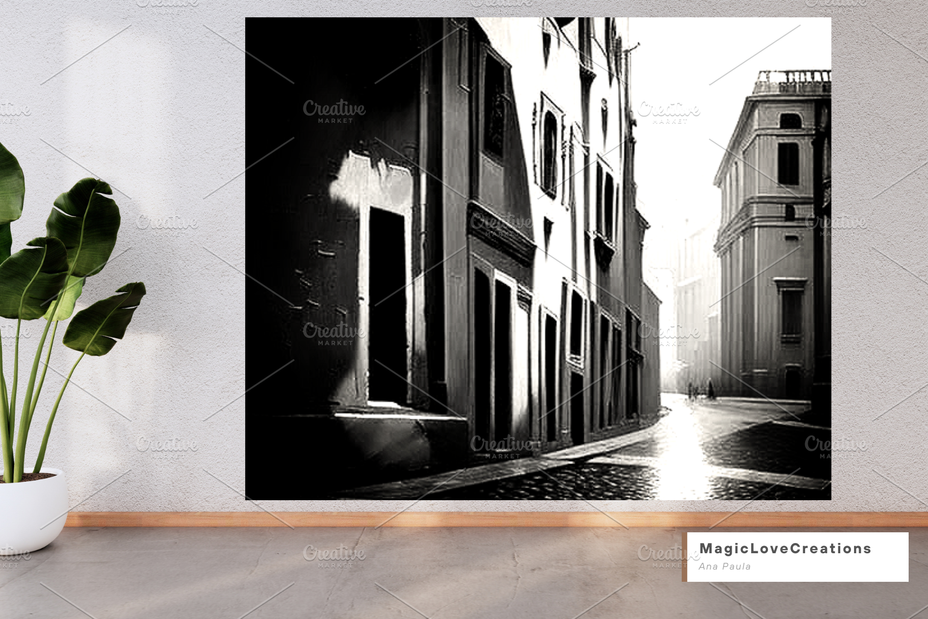 Black and White Italy Printable art | Decorative Illustrations