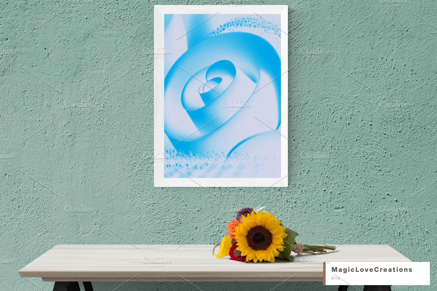 Abstract Blue Flower Printable Art | Decorative Illustrations ...