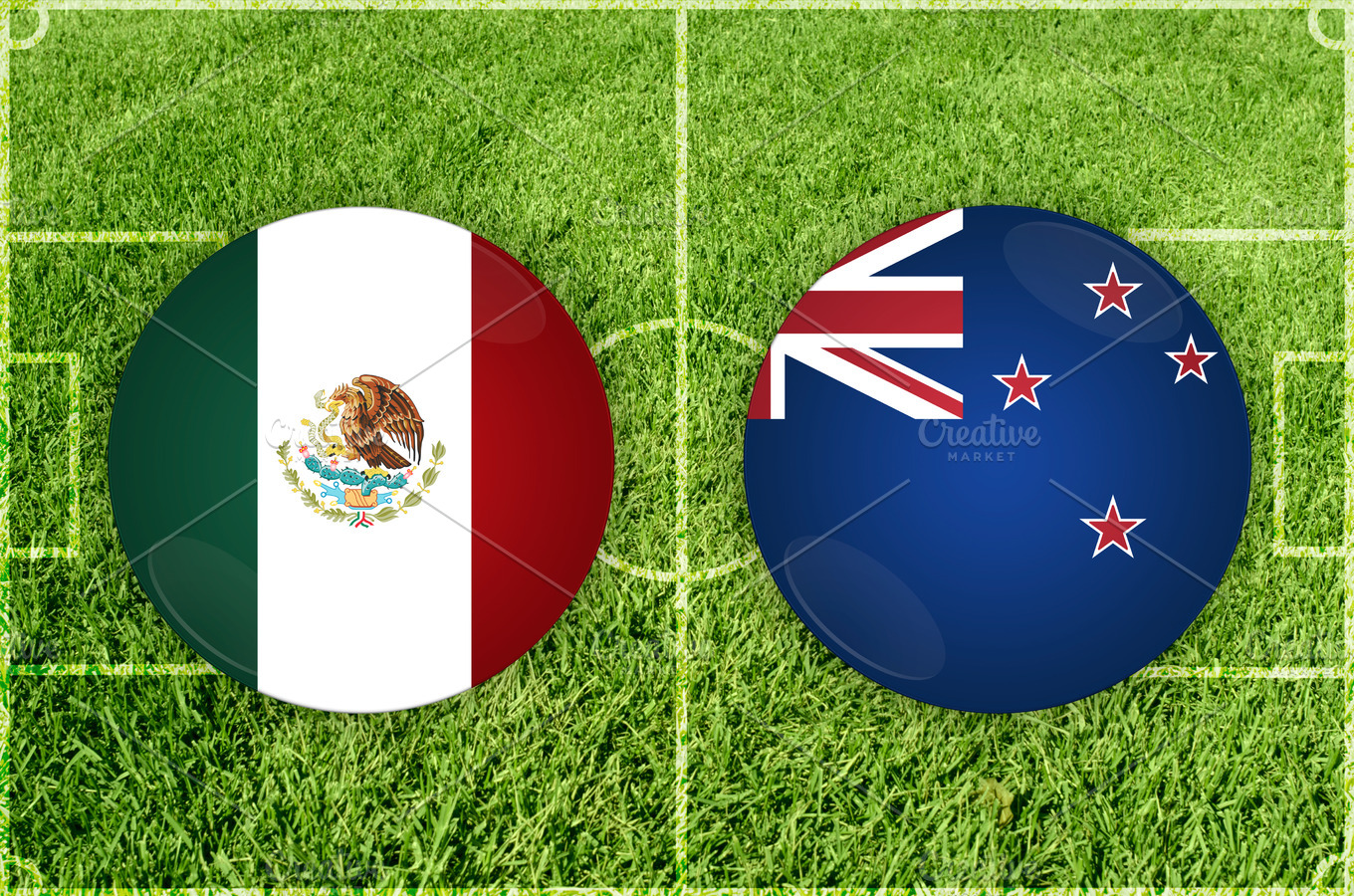 Mexico vs New Zealand football match Sports & Recreation Stock Photos