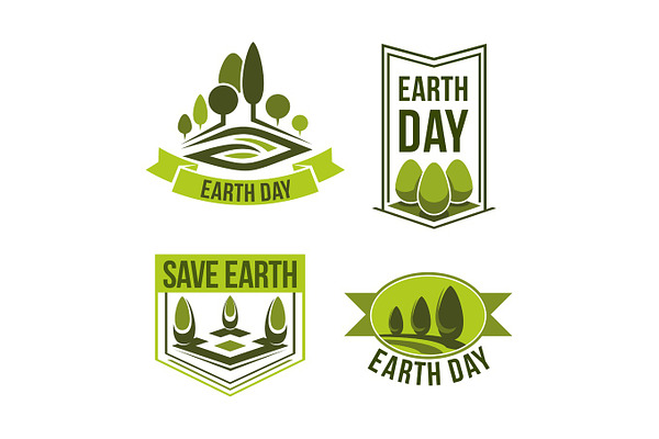 Save Planet Earth Day Vector Green Ecology Icons Pre Designed Illustrator Graphics Creative Market