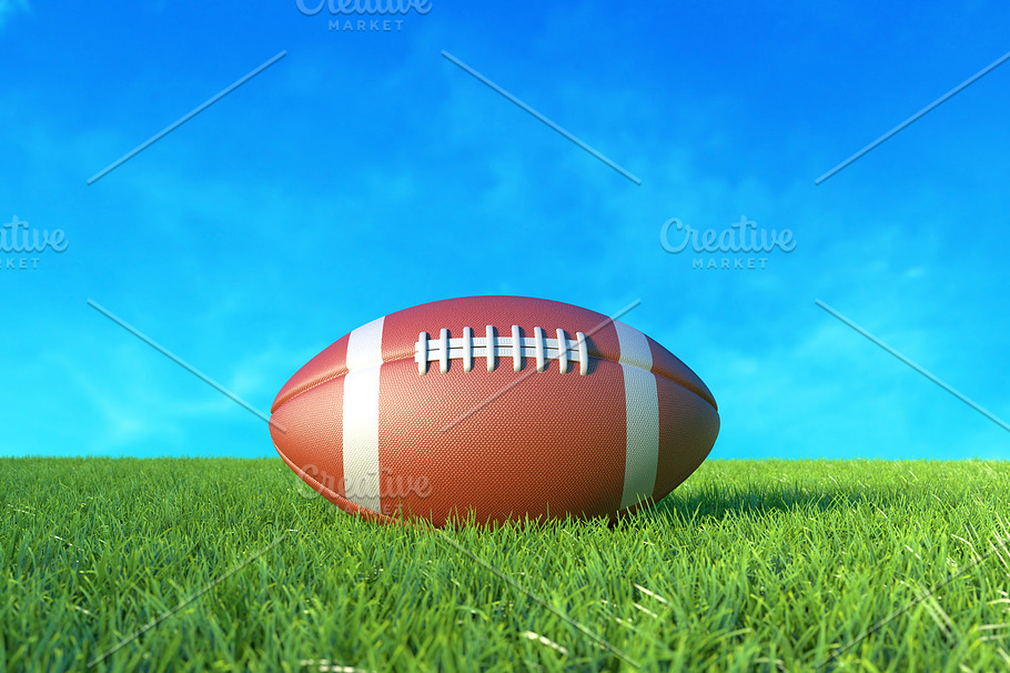 American football on the field containing football, american, and field