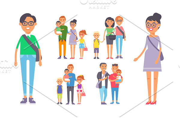 Different family vector | Pre-Designed Illustrator Graphics ~ Creative