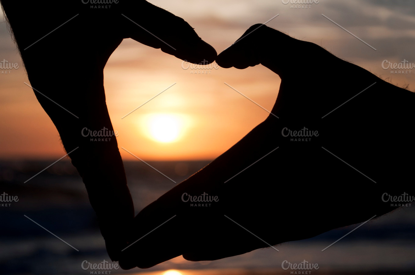 Hands forming a heart at the sunset featuring sunset, heart, and love ...