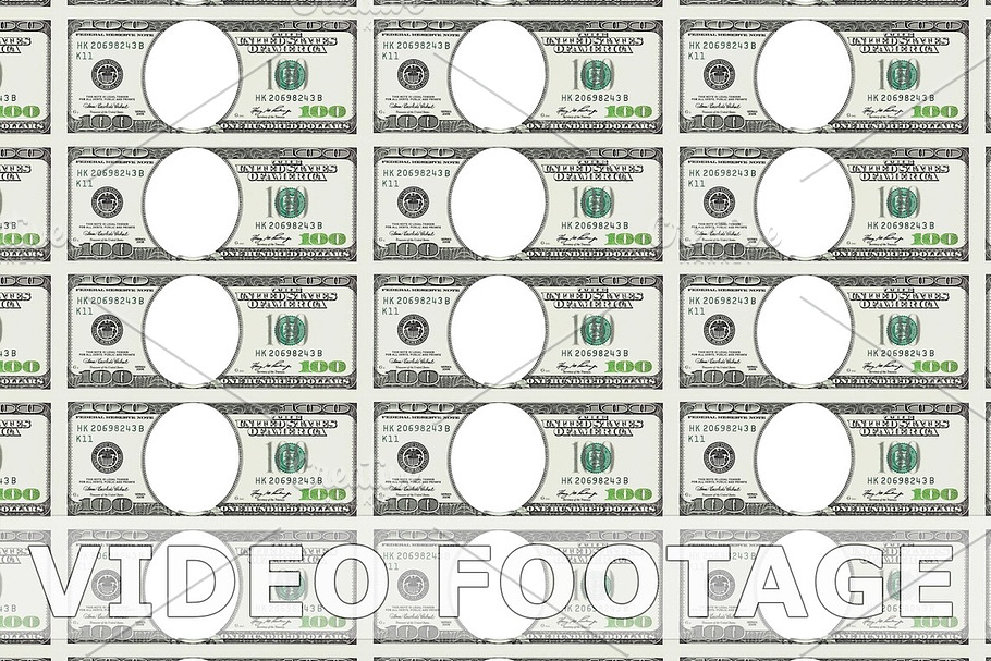 Sheet of 100 dollar bill. Looped. | Custom-Designed Graphics ~ Creative