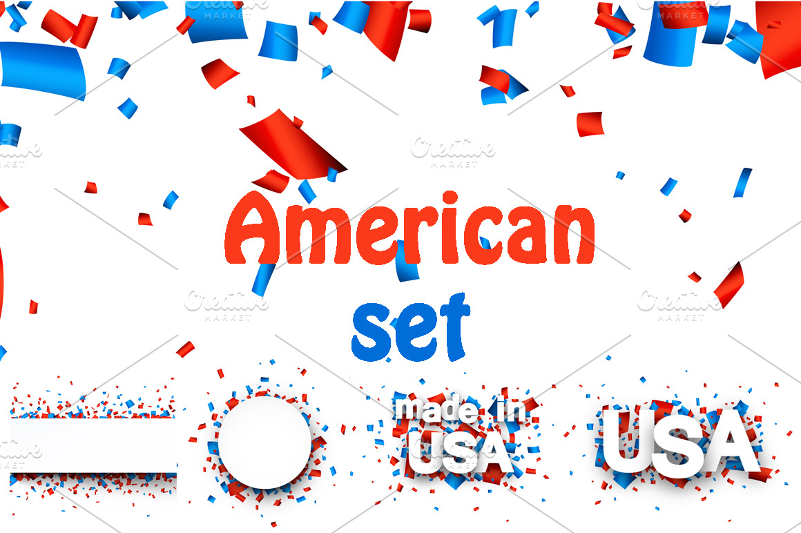 American cards & templates set | Work Illustrations ~ Creative Market