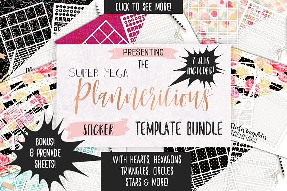 Download Planner Sticker Template Big Bundle Creative Photoshop Templates Creative Market