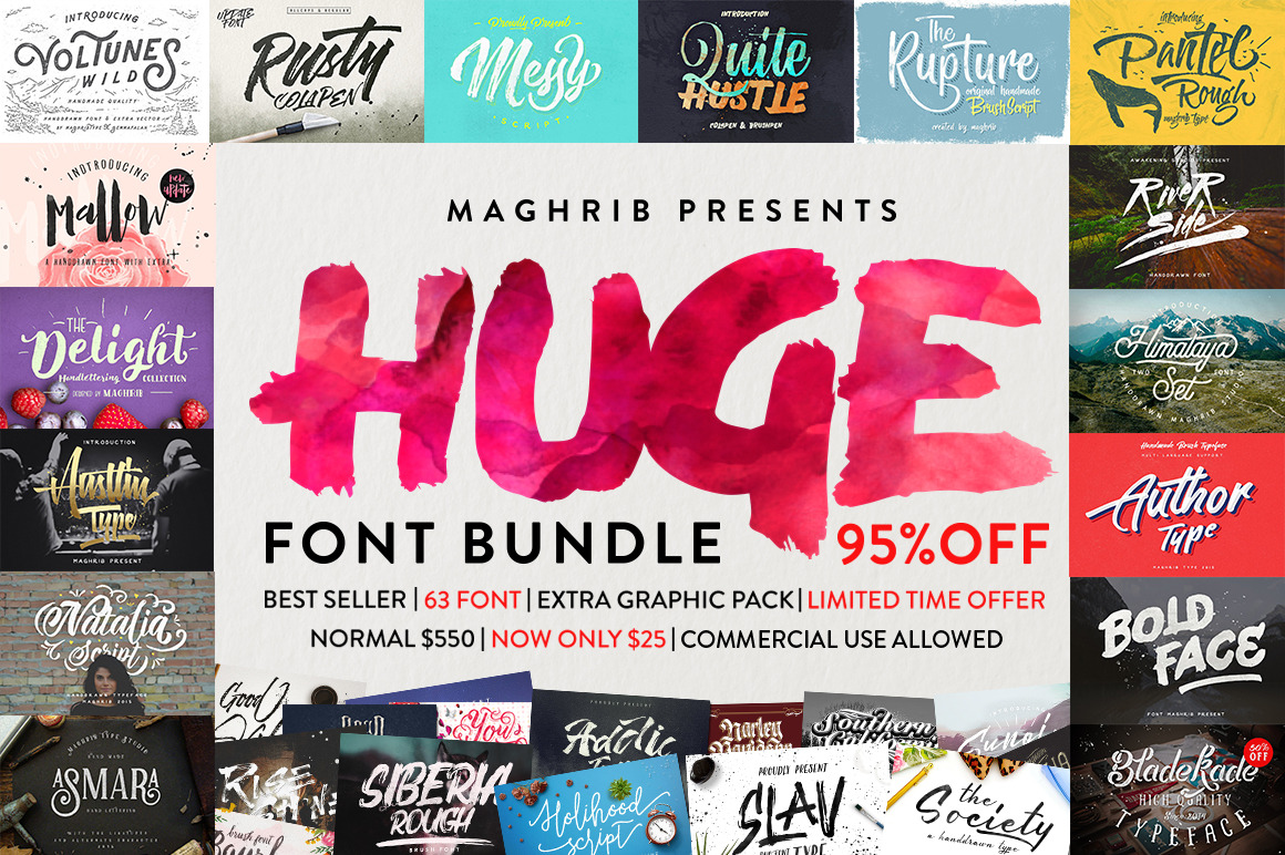 Download HUGE BUNDLE | Stunning Display Fonts ~ Creative Market