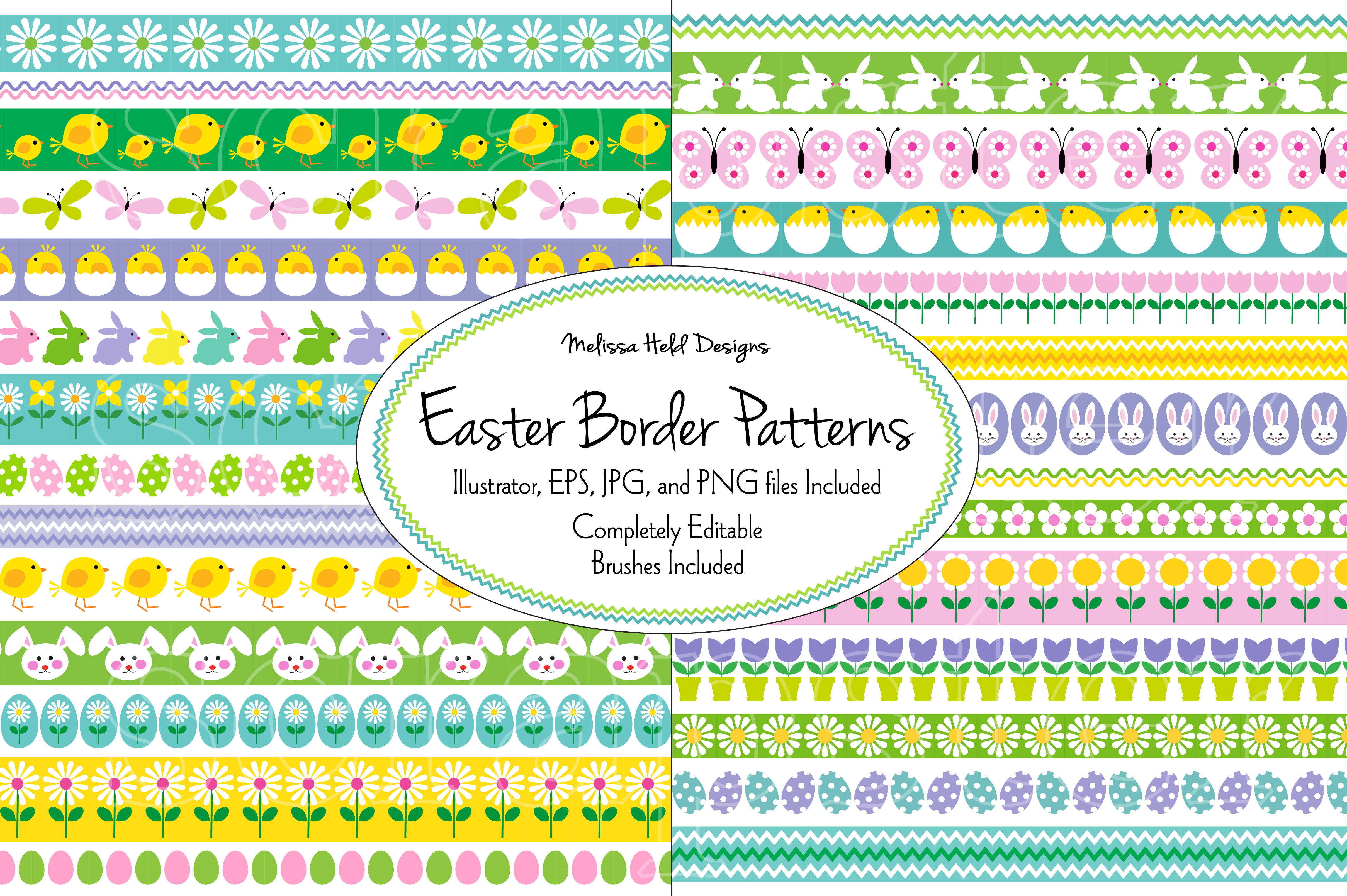 easter border patterns pre designed illustrator graphics creative market creative market