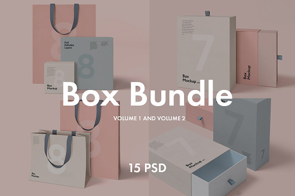 Download Box And Bag Mockup Bundle 15psd Creative Photoshop Templates Creative Market