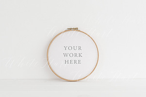 Download Minimal Embroidery Hoop Mockup Creative Illustrator Templates Creative Market