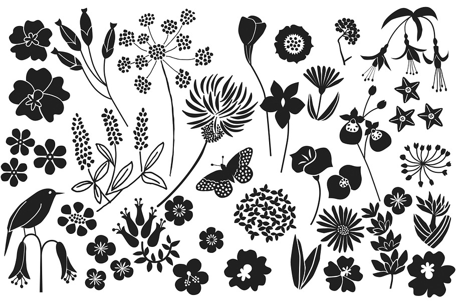 Country Flowers | Pre-Designed Illustrator Graphics ~ Creative Market