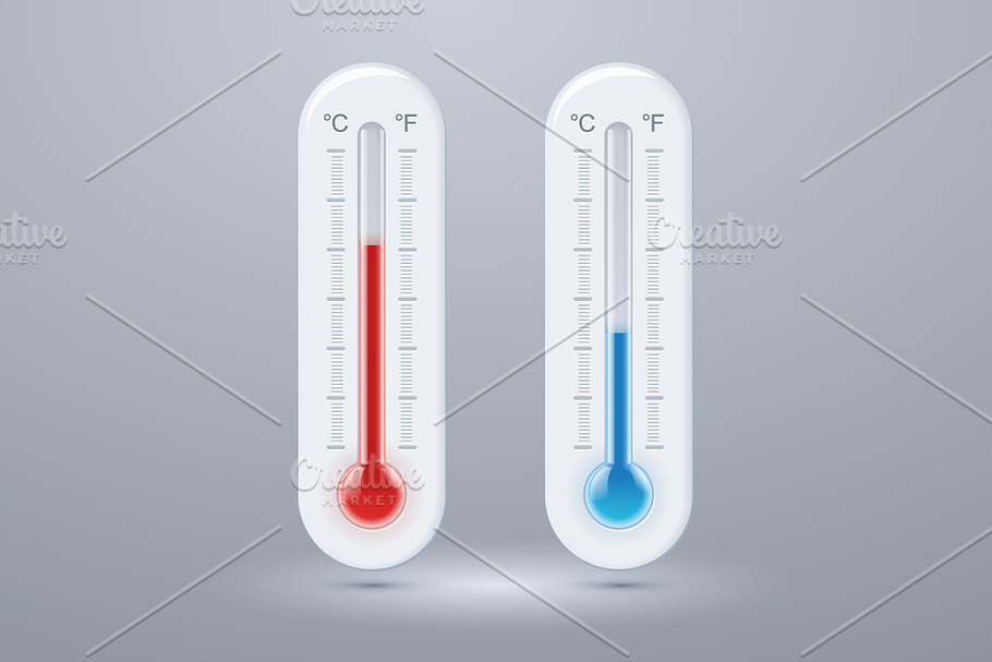 Illustration of thermometers | Pre-Designed Illustrator Graphics