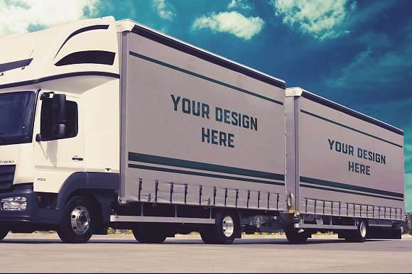 Download 12 Psd Truck Trailer Mock Up Creative Photoshop Templates Creative Market