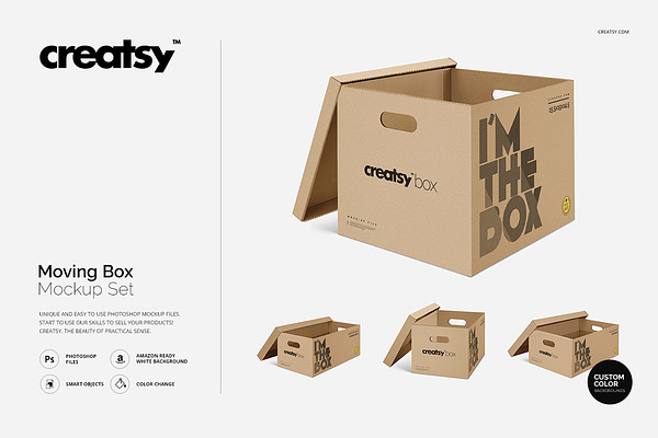 Download Moving Box Mockup Set | Creative Photoshop Templates ...