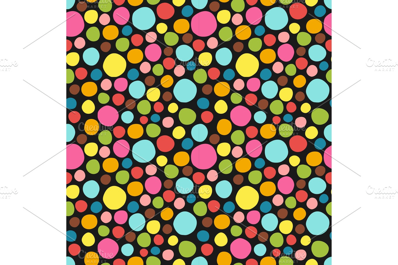 Seamless pattern. Cute polka dot texture. Hand drawn doodle ...