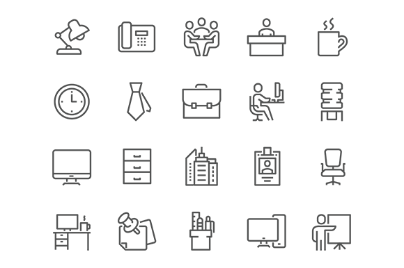 Line Office Icons | Outline Icons ~ Creative Market