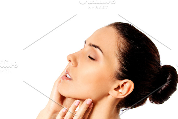 Side view of young woman face | High-Quality People Images ~ Creative