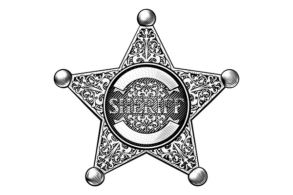 Sheriff Star Badge | Pre-Designed Illustrator Graphics ~ Creative Market