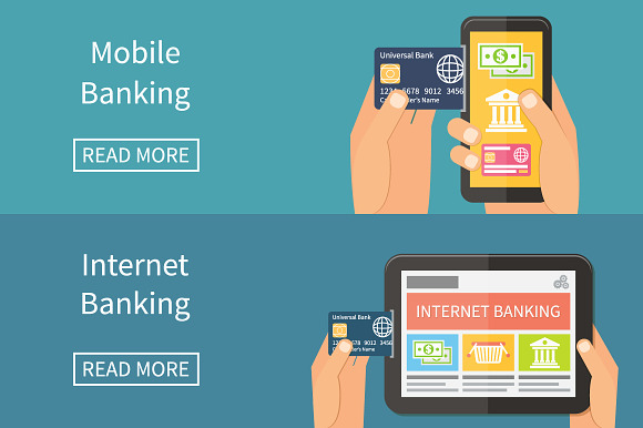 Internet Mobile Banking Pre Designed Illustrator Graphics Creative Market