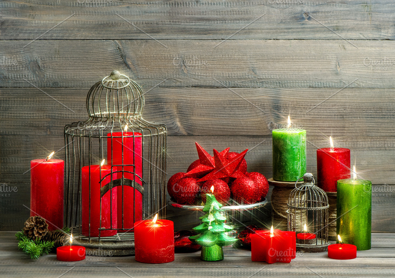 christmas. burning candles | Holiday Stock Photos ~ Creative Market