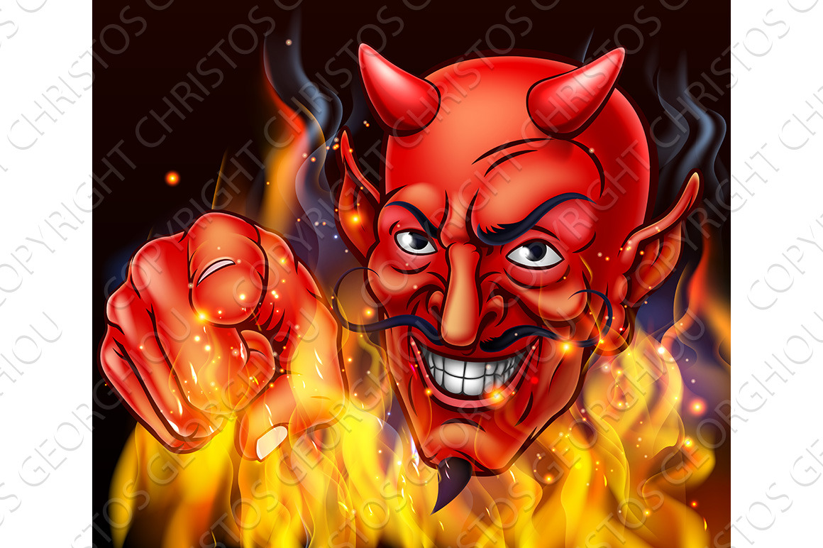 Devil In Hell Fire Pre Designed Illustrator Graphics Creative Market