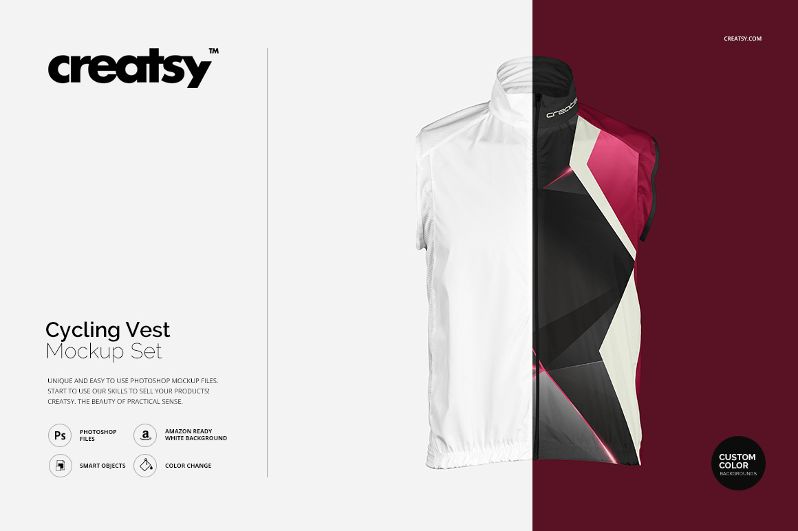 Download Cycling Vest Mockup Set Creative Photoshop Templates Creative Market