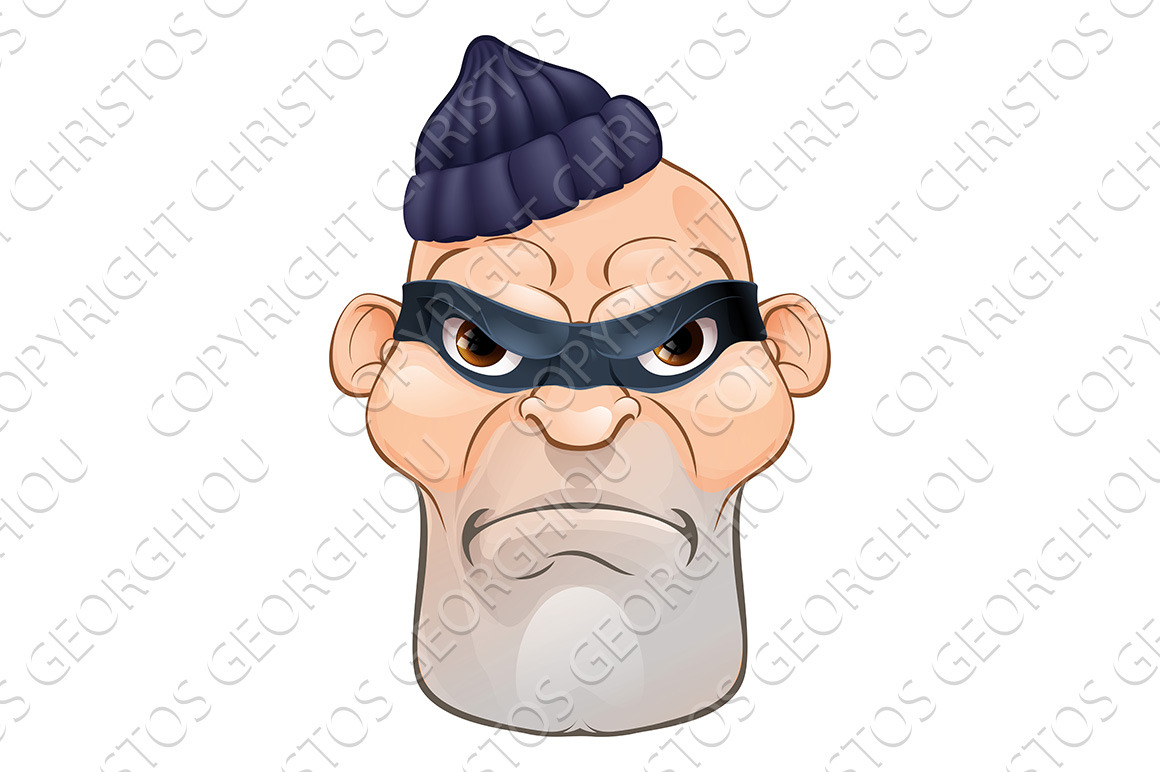 Thief or Burglar Criminal Cartoon Character | Pre-Designed Illustrator