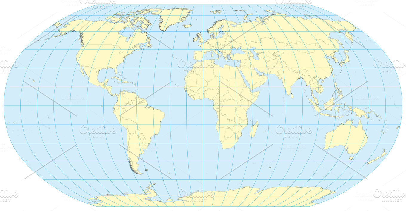 Map of the world Robinson | Illustrations ~ Creative Market